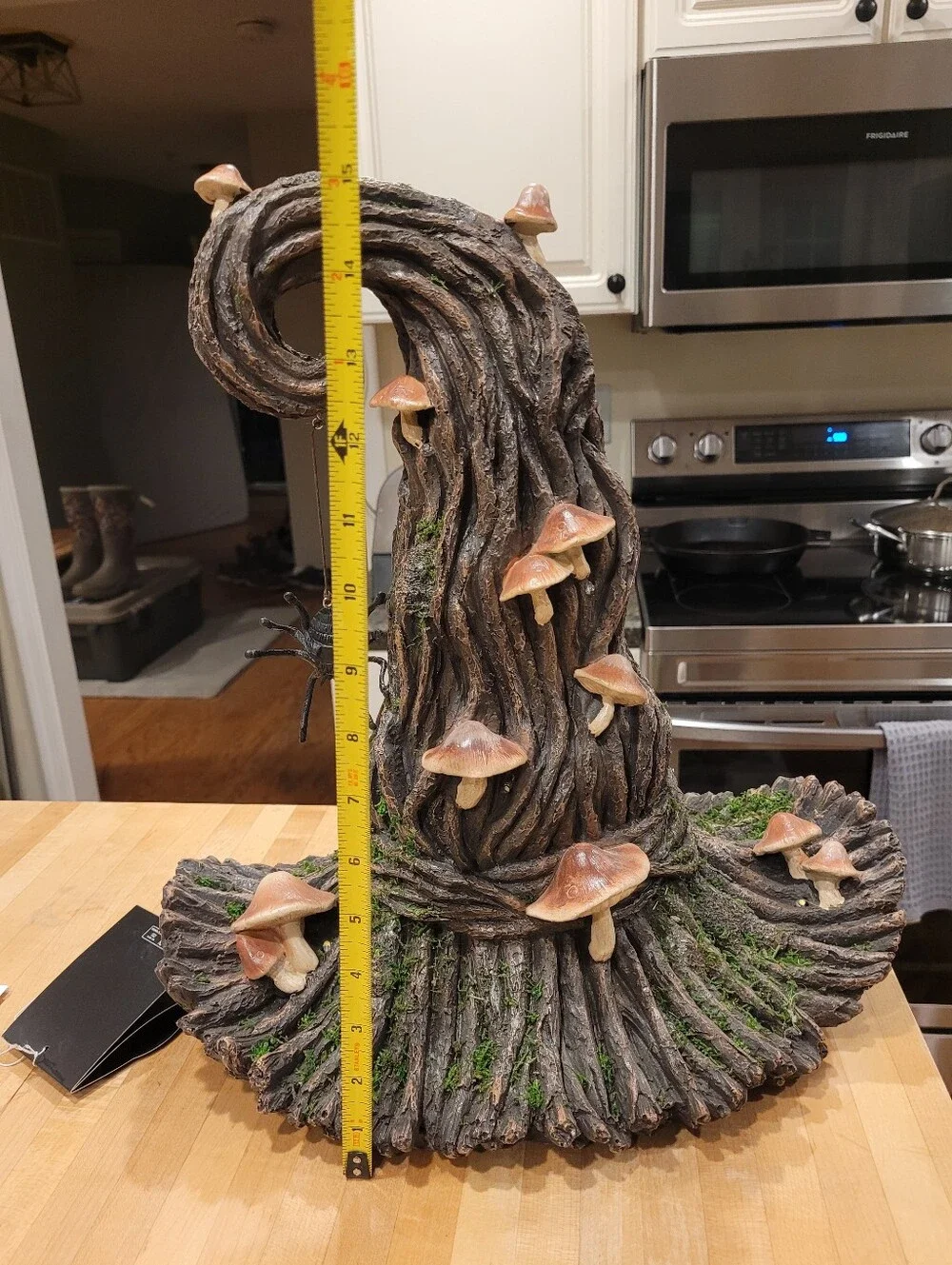 NEW Halloween Whimsical Mushroom Wood Witch Tree Hat Accent with LED Lights